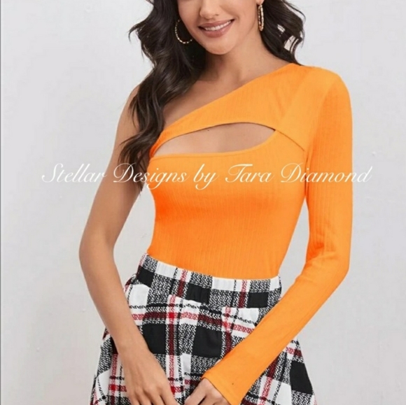 Asymmetrical Orange Top - Picture 1 of 6